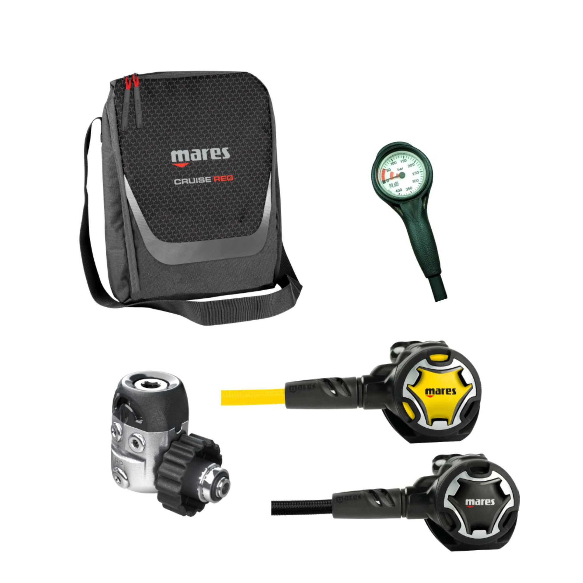 Mares Atemregler Set 15X DUAl mit Dual Octopus Finimeter und Atemreglertasche