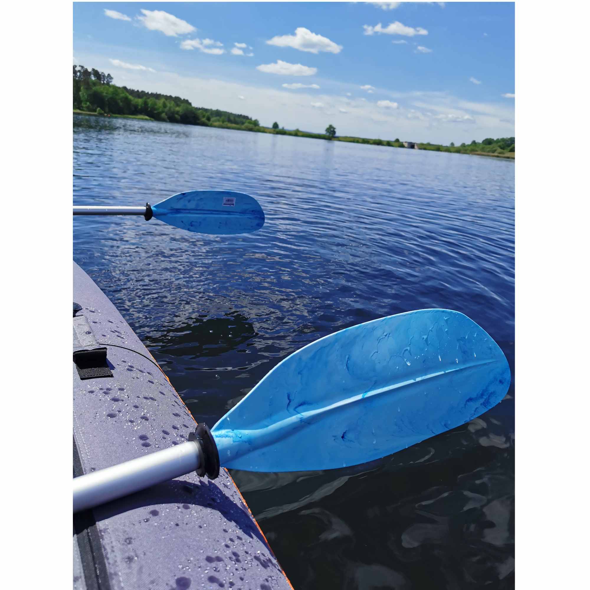 Doppelpaddel weiß/blau