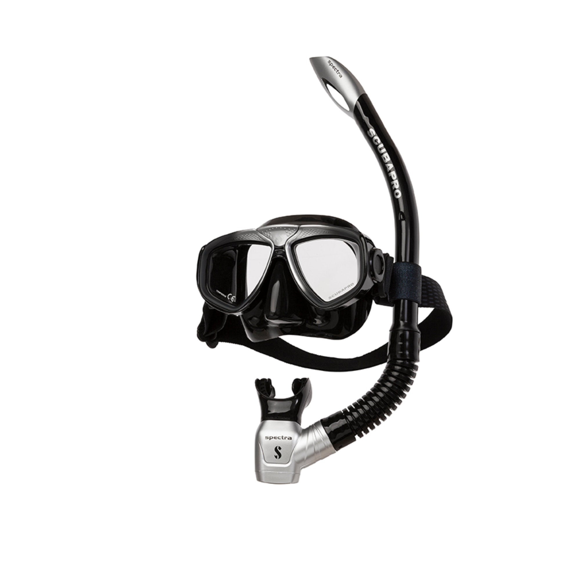 zoom combo schwarz-silber mit zoom maske spectra schnorchel und scubapro bag