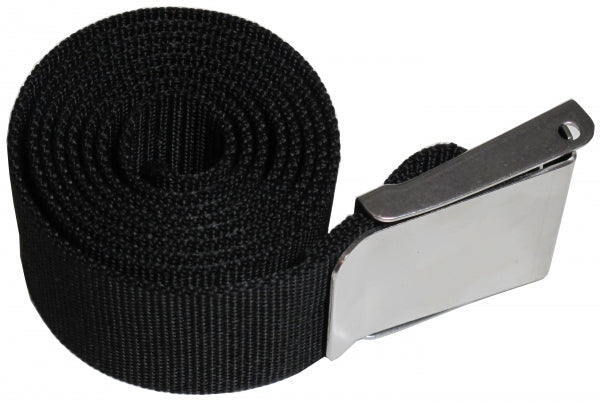 Bleigurt schwarz 2m lang mit Edelstahlschnalle