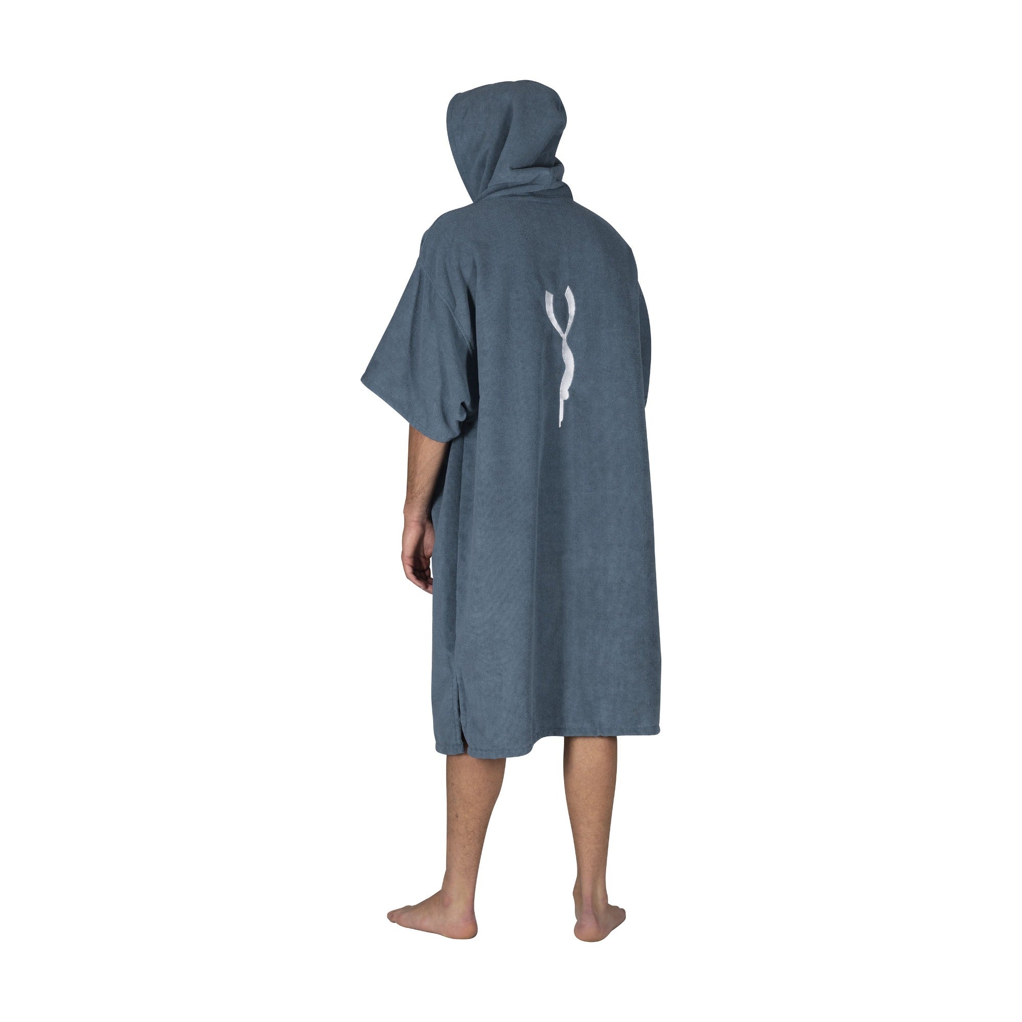 Mares Poncho Aus Handtuchmaterial in blau