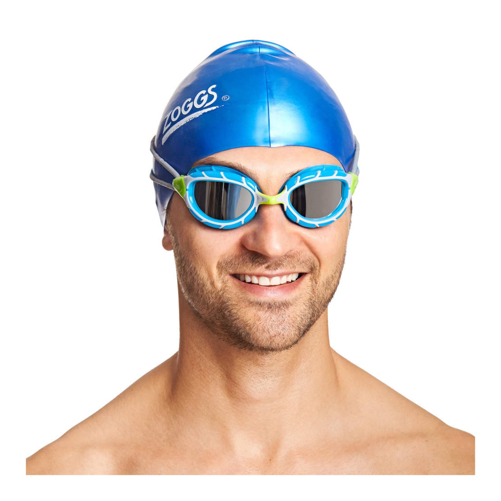 ZOGGS Schwimmbrille Predator Titanium verspiegelt blau/lime in small
