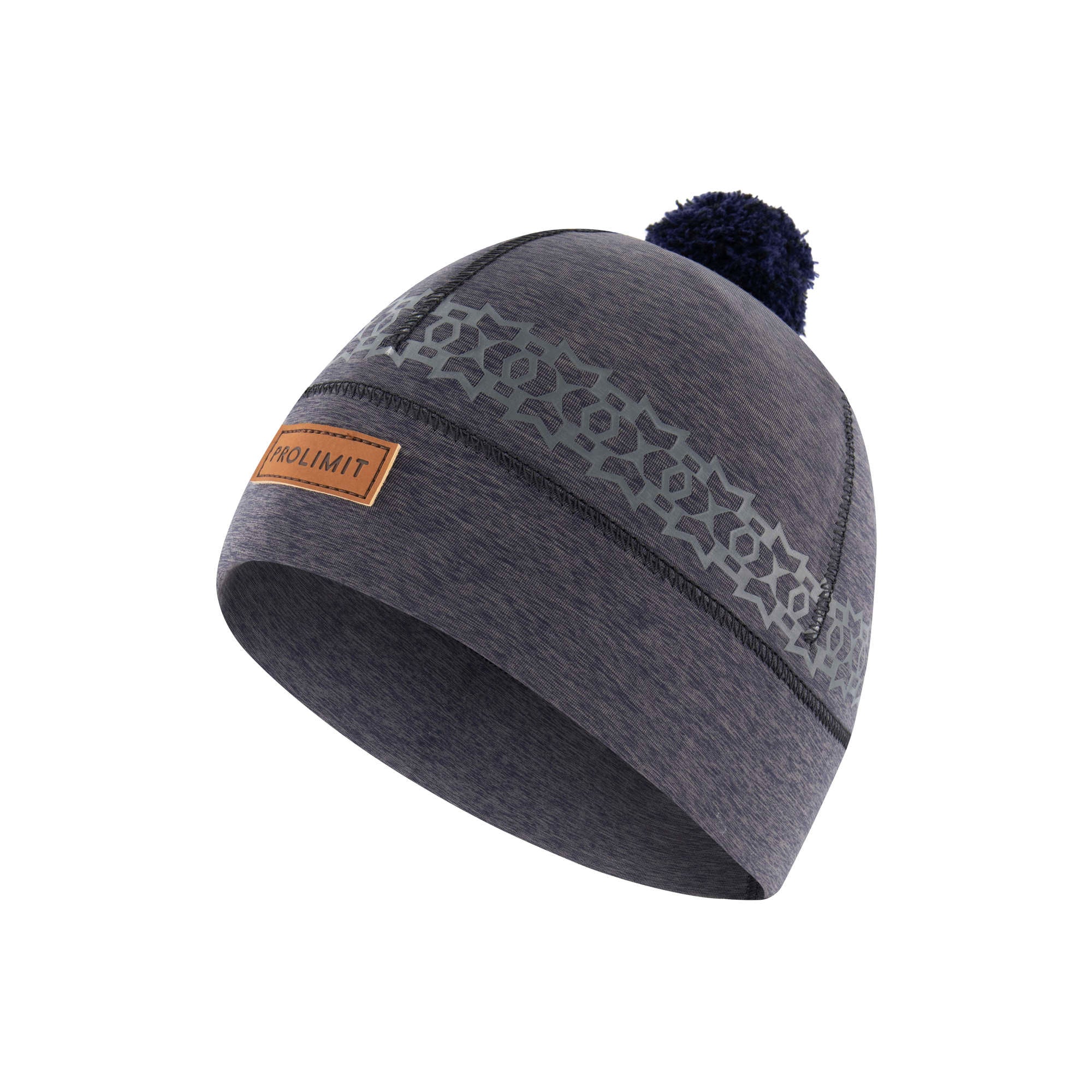 Neopren Beanie Pom Pom Black/Grey