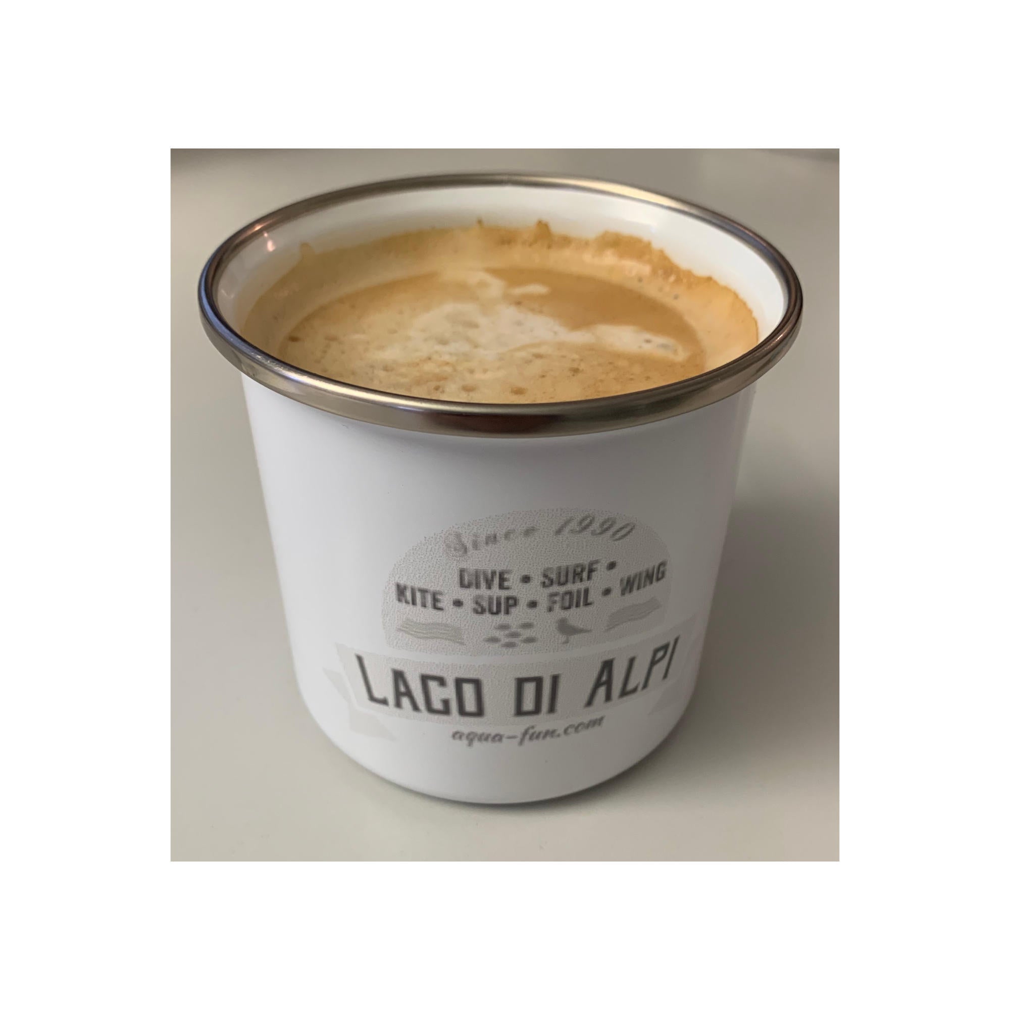 Emaille Tasse Lago di Alpi - für dein Getränk