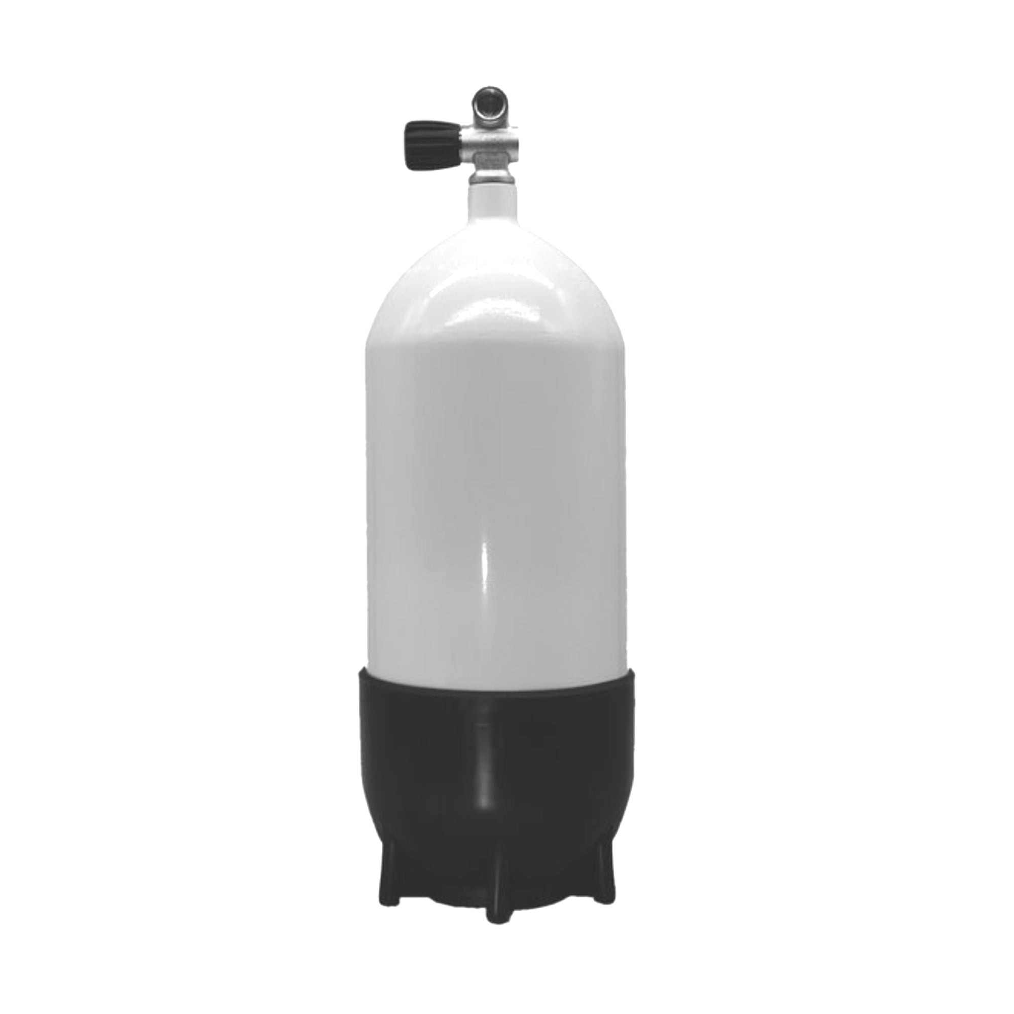 12 Liter Flasche Stahl weiss mit Monoventil erweiterbar von POLARIS